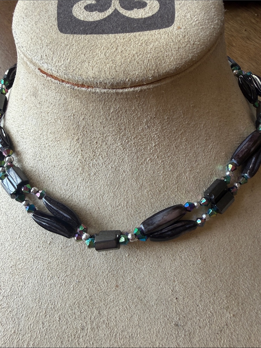 Magnetic Strand Black Bead Iridescent Multi-Color Necklace/Bracelet or Anklet!